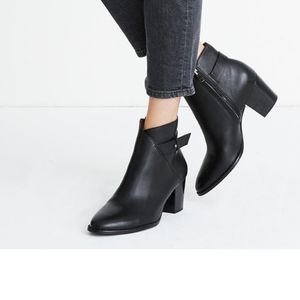 Madewell Black Leather Heeled Boots